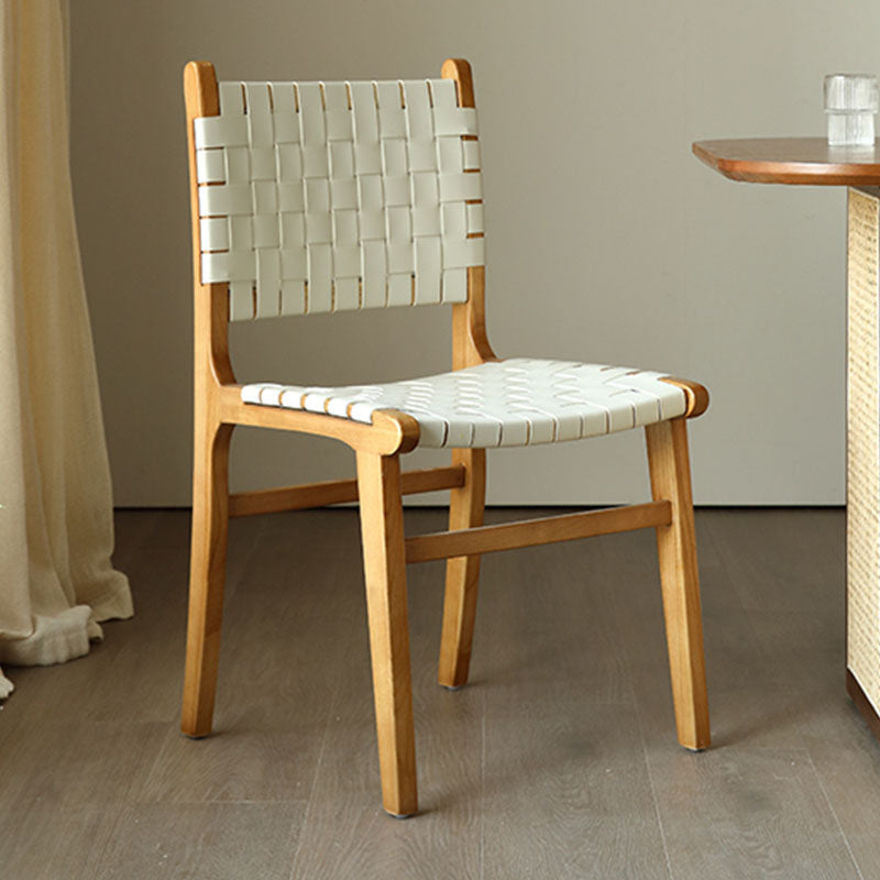 Beau Brown Dining Chair, Ash Wood, With Armrest detail view for modern dining chairs UK