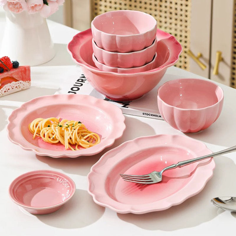 Aria Dinner Set, Pink - Rit Concept