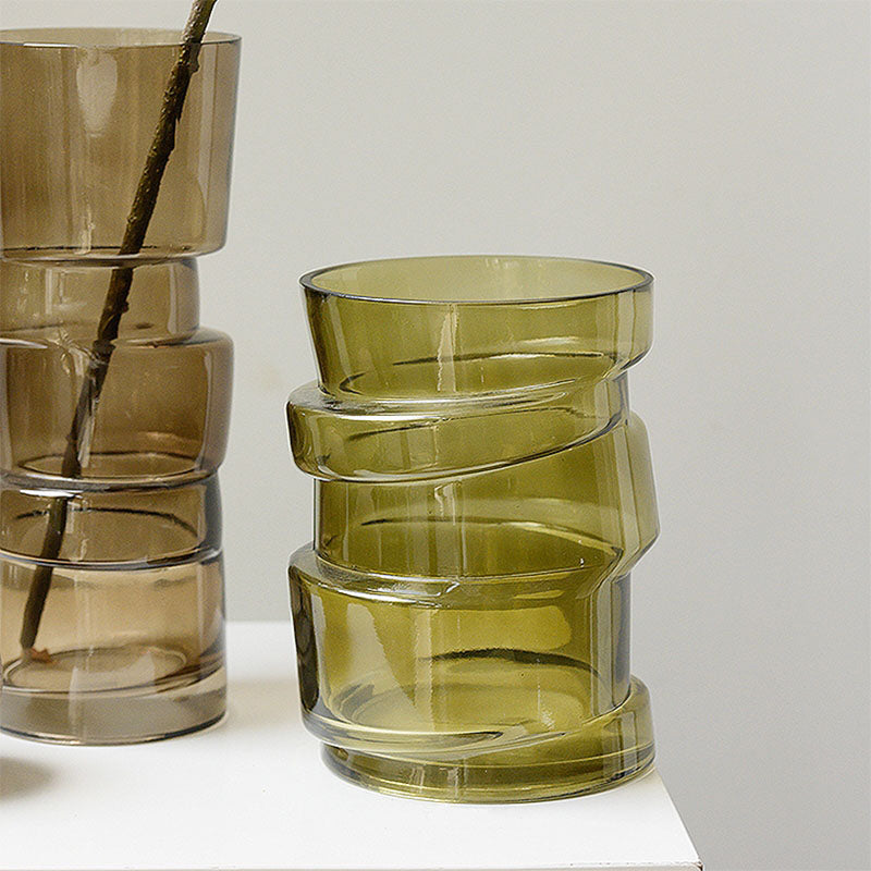 A Set Of Two Costa Glass Vases, Decorations in a modern UK home