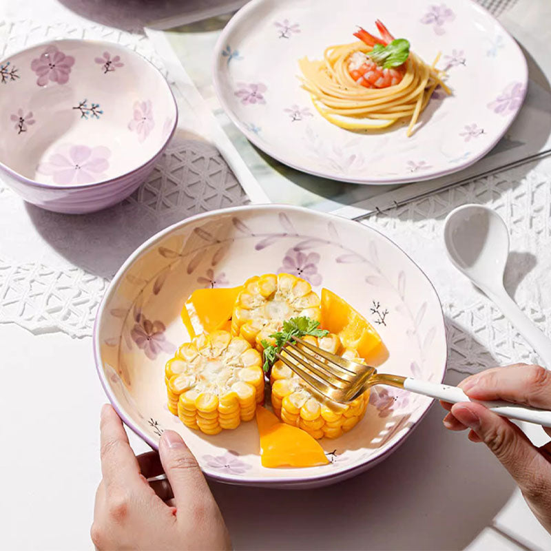 Layla Orchid Dining Set - modern dinnerware set