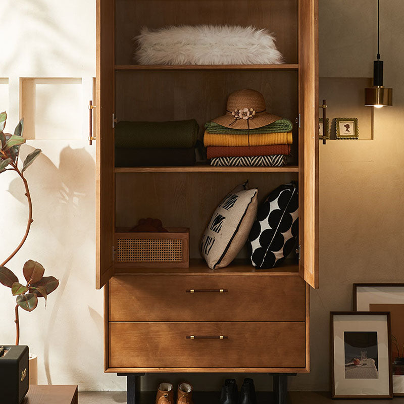 Kaylee Rattan Wardrobe, Solid Wood