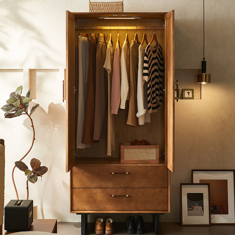 Kaylee Rattan Wardrobe, Solid Wood