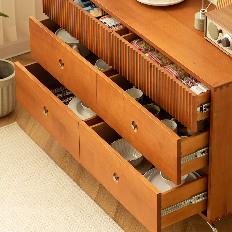 Una Drawer Sideboard, Cherry Wood styled for wooden storage sideboard