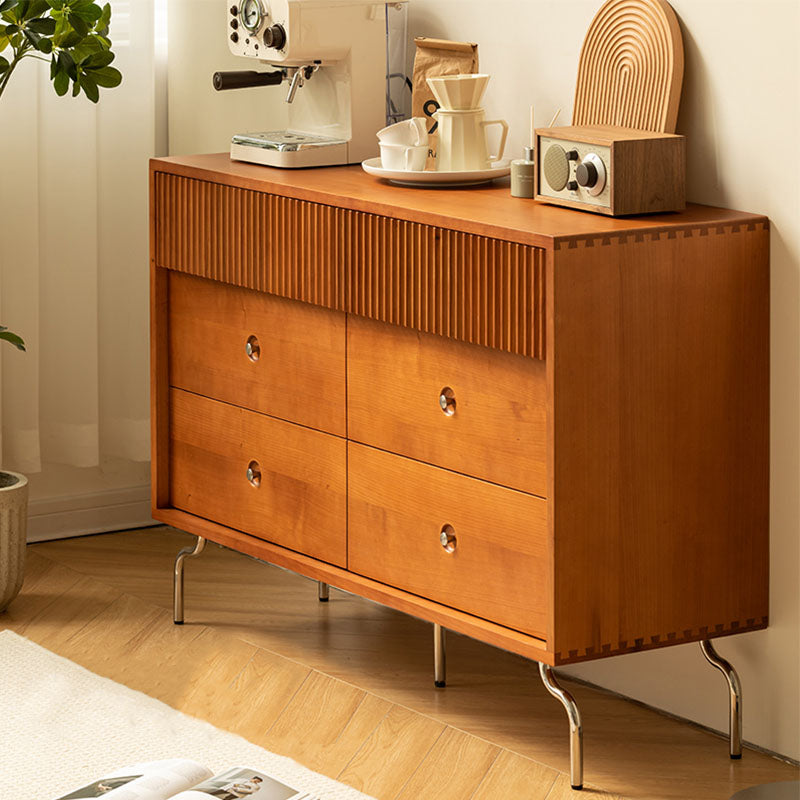Una Drawer Sideboard, Cherry Wood detail view for modern sideboard cabinet