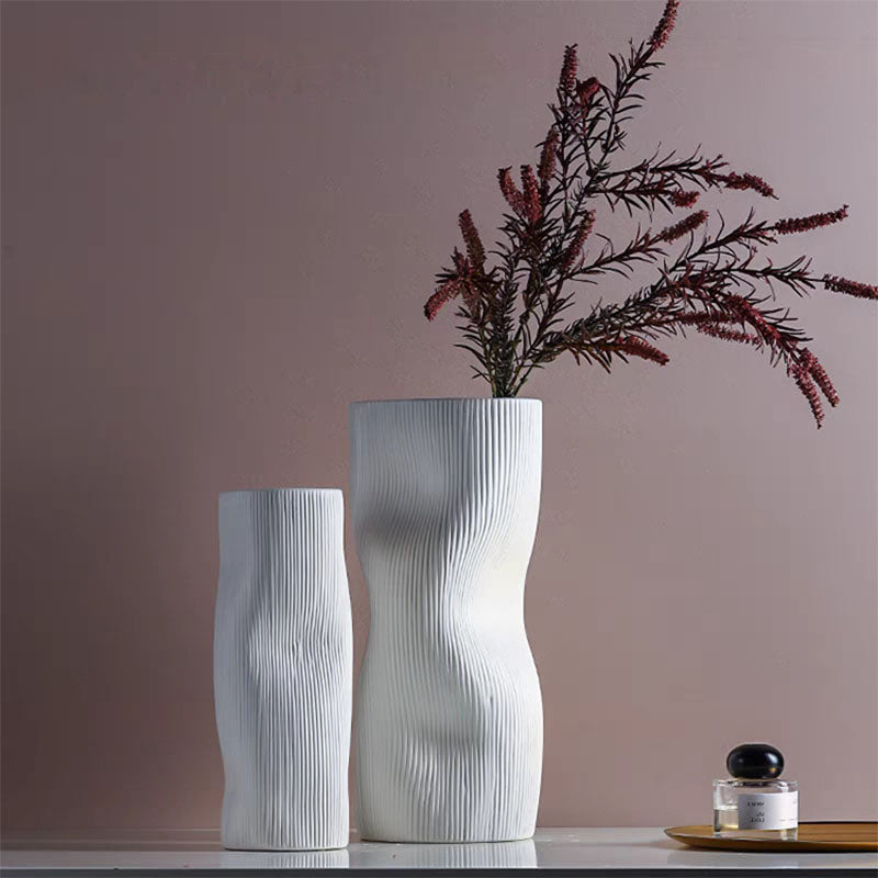 A Set Of Two Ceramic Vases, Blue/ White styled for a two ceramic vases ceramic vase decor