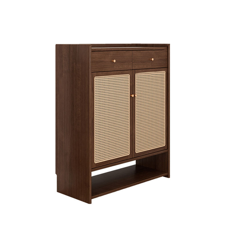 Ingrid Rattan Shoe Storage, Rubber Wood - cabinet for hallway