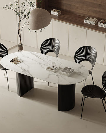 Dwight Dining Table, Black & White