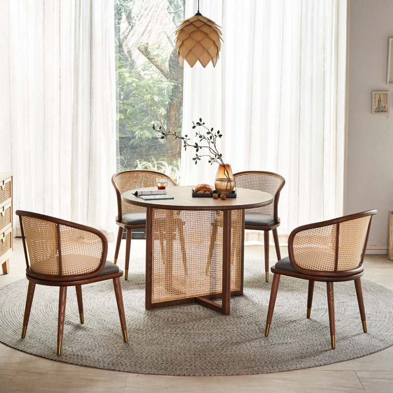 Margot Rattan Dining Table, Solid Wood & Rattan-Rit Concept-Rit Concept
