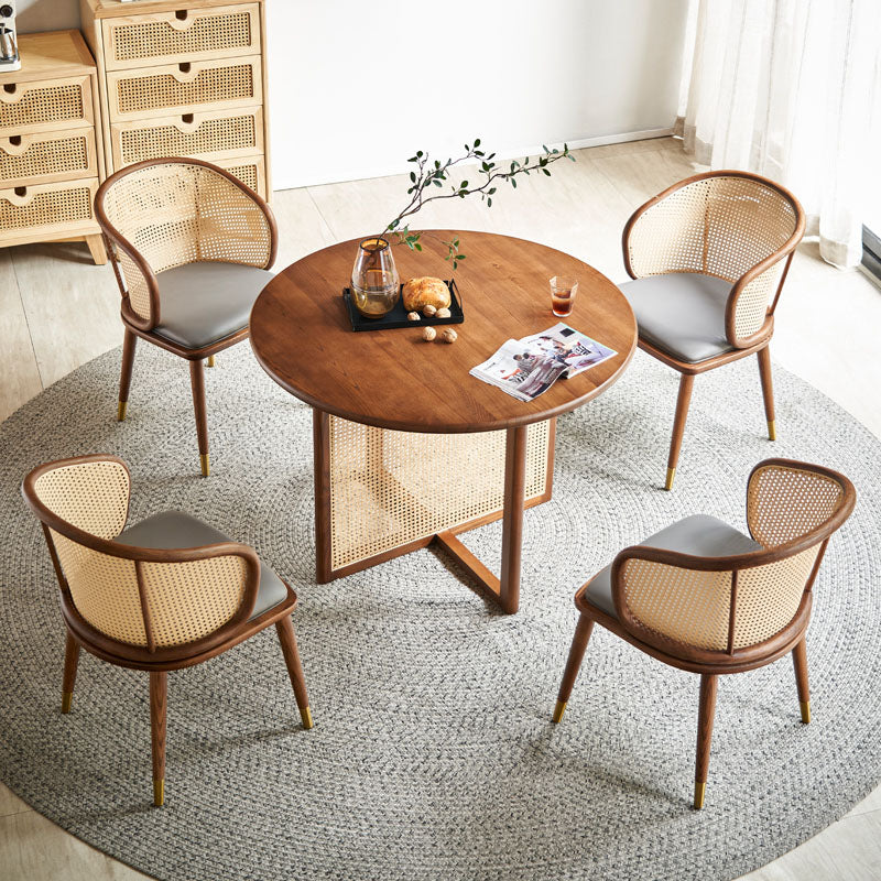Margot Rattan Dining Table, Solid Wood & Rattan-Rit Concept-Rit Concept