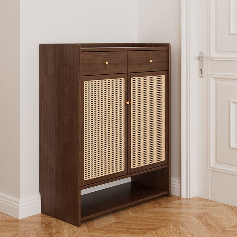 Ingrid Rattan Shoe Storage, Rubber Wood styled for cabinet for hallway