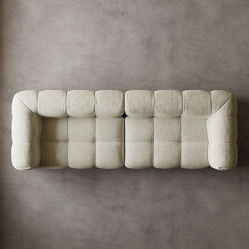 Chrissie Marshmallow Two Seater, Three Seater, Four Seater Sofa, Boucle front view as a small two seater sofa