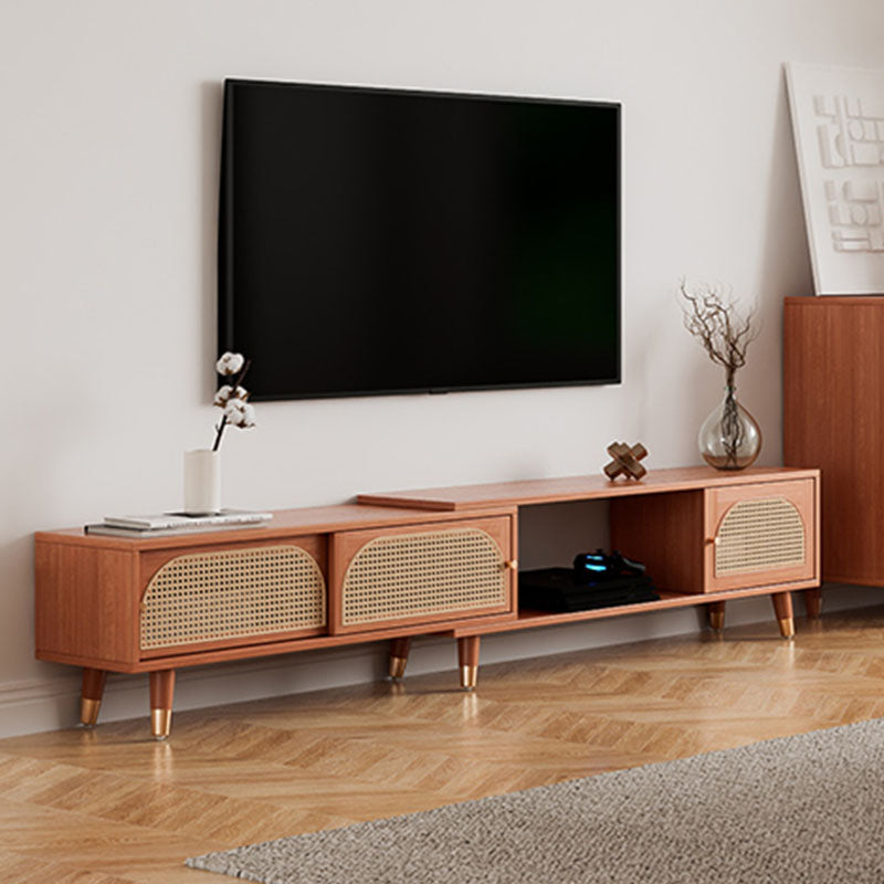 Kirsten Rattan TV Stand, Rubber Wood-Rit Concept-Oak-Rit Concept