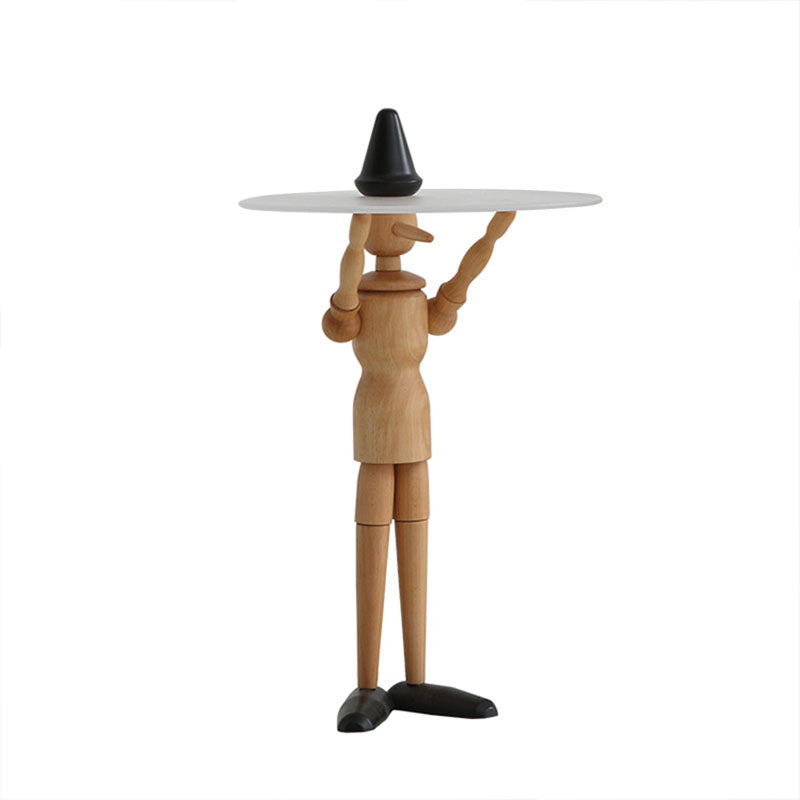 Derby Pinocchio Puppet Side Table, Solid Wood - solid wood side table UK