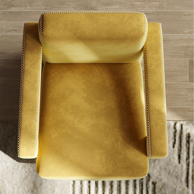 Aspasia Armchair, Yellow detail view for for living room