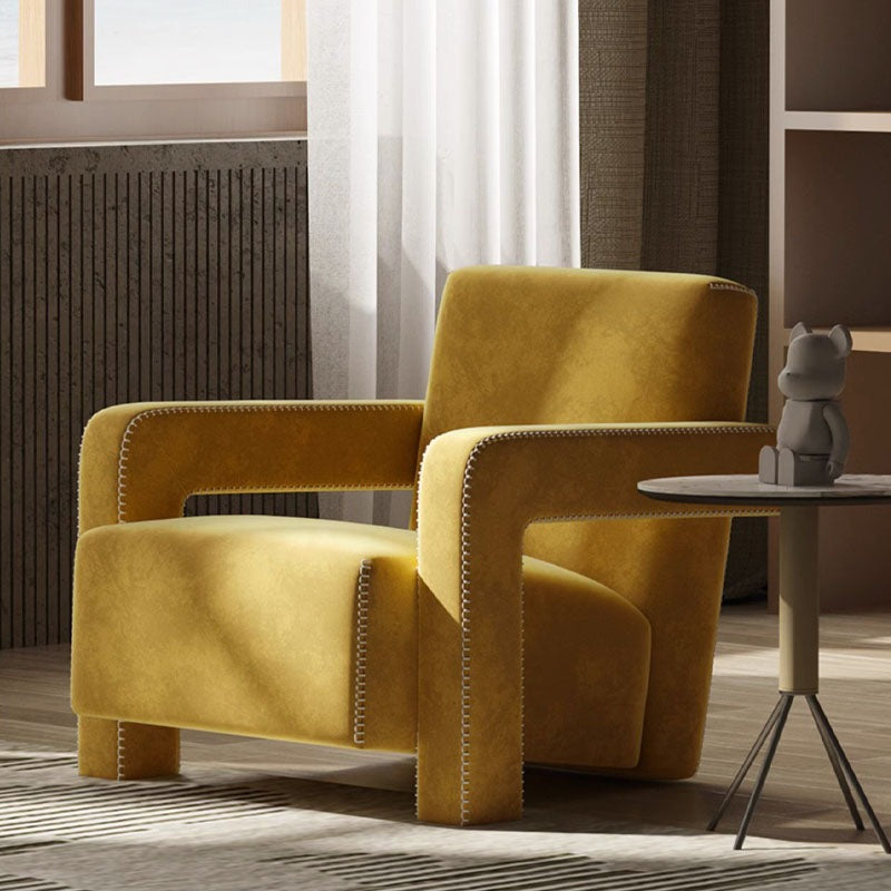 Aspasia Armchair, Yellow styled for modern accent chair