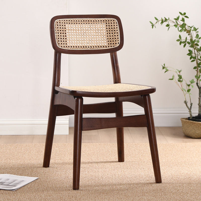 Patten Rattan Dining Chair, Solid Wood - Rit Concept