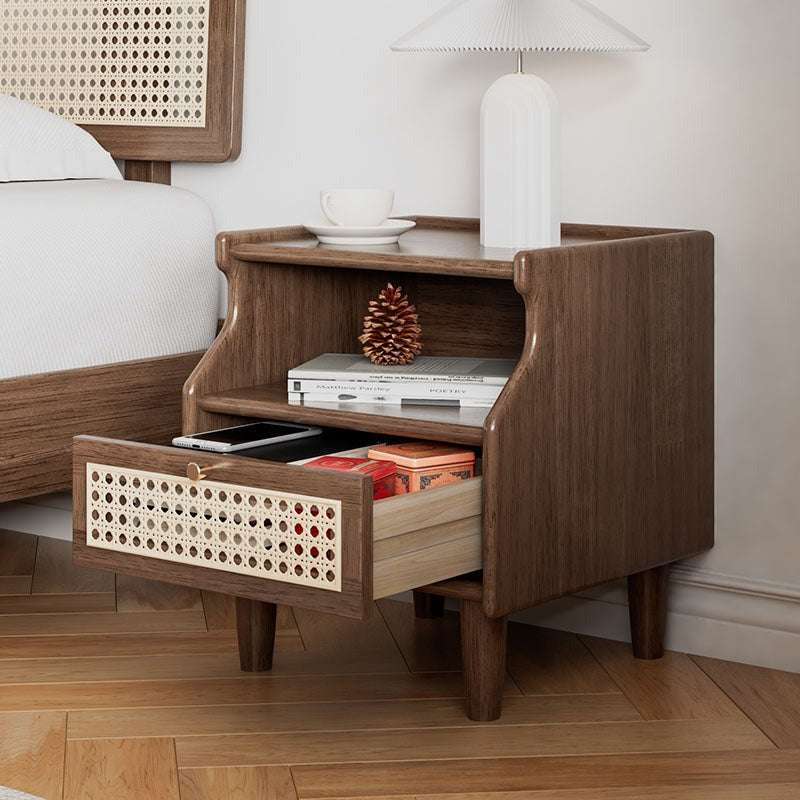 Nelson Bedside Table, Rubber Wood styled for wooden bedside table