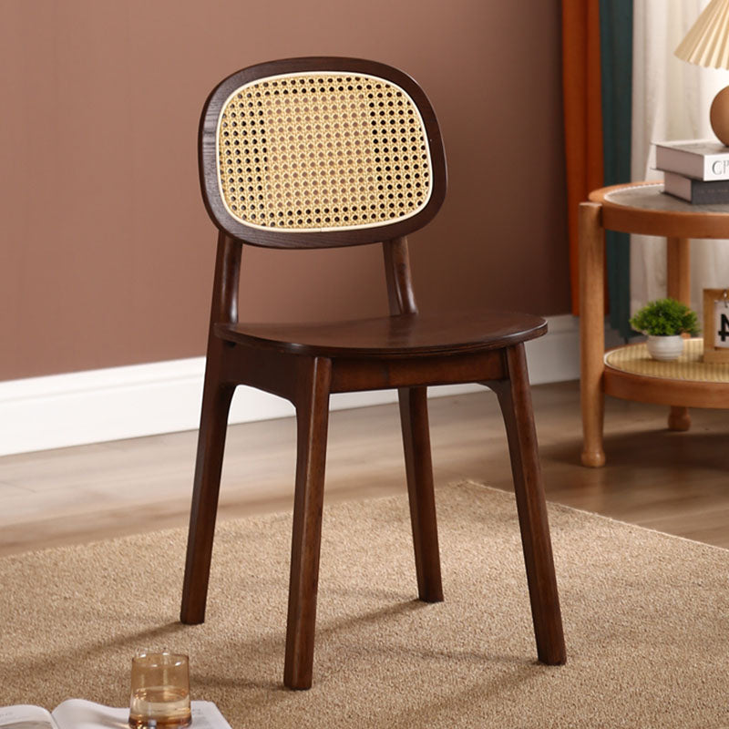 Nicole Rattan Dining Chair, Solid Wood - Rit Concept