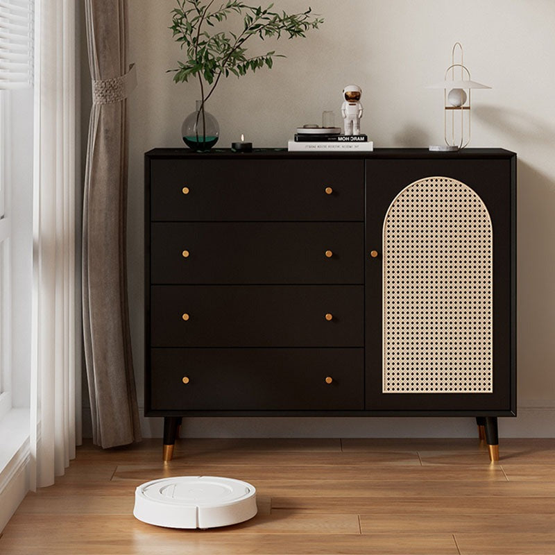 Raphael Rattan Sideboard, Black & Dark Brown – Rit Concept