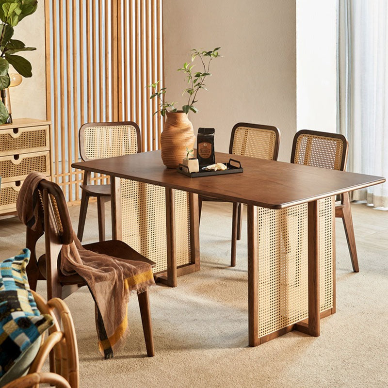 Isla Dining Table, Rattan & Solid Wood-Rit Concept-Rit Concept