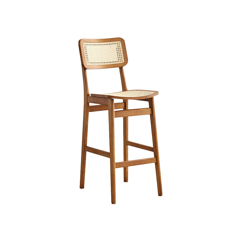 Anya Bar Stool, Rattan & Solid Wood - accent chair