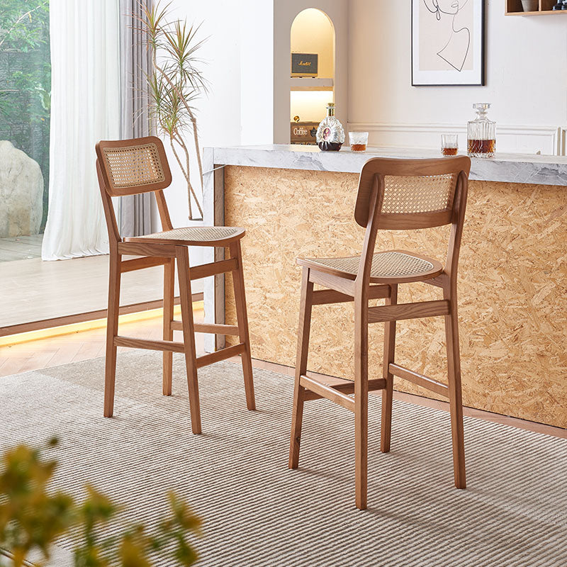 Anya Bar Stool, Rattan & Solid Wood - accent chair UK
