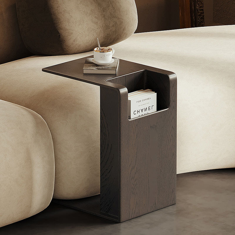 Rodge Side Table with Book Storage, Wood styled for end table for living room