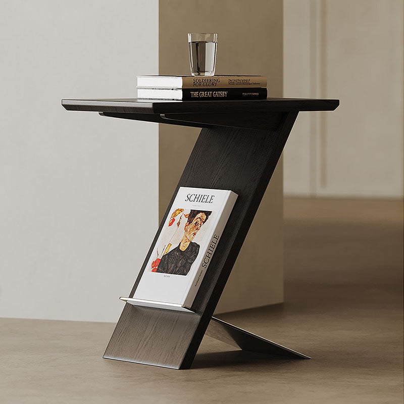 Eunice Side Table With Magazine Rack, Solid Wood-Rit Concept-Rit Concept
