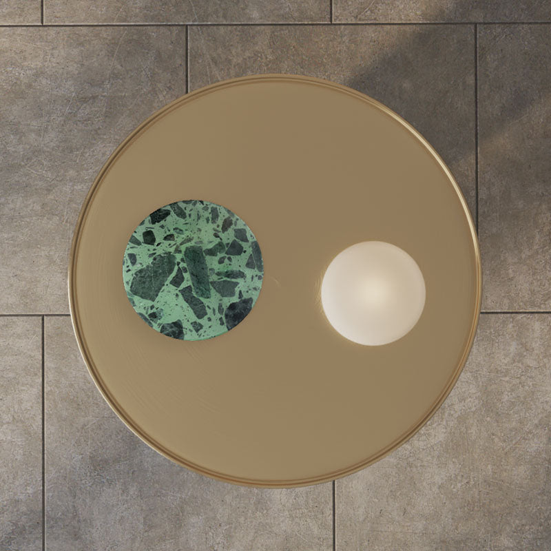 Henrietta Side Table, Stainless Steel & Marble-Rit Concept-Rit Concept