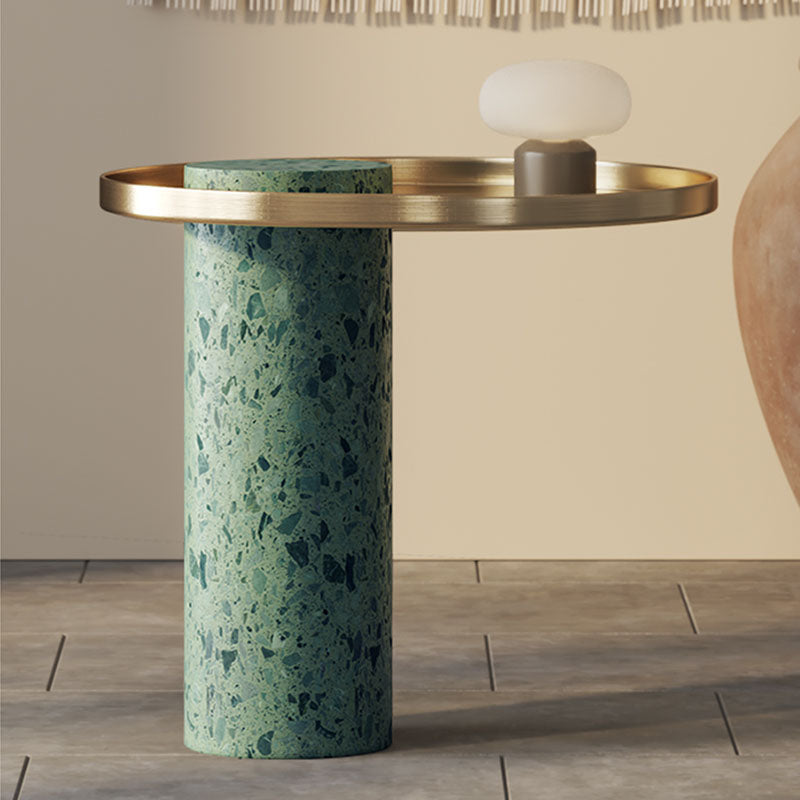 Henrietta Side Table, Stainless Steel & Marble-Rit Concept-Rit Concept
