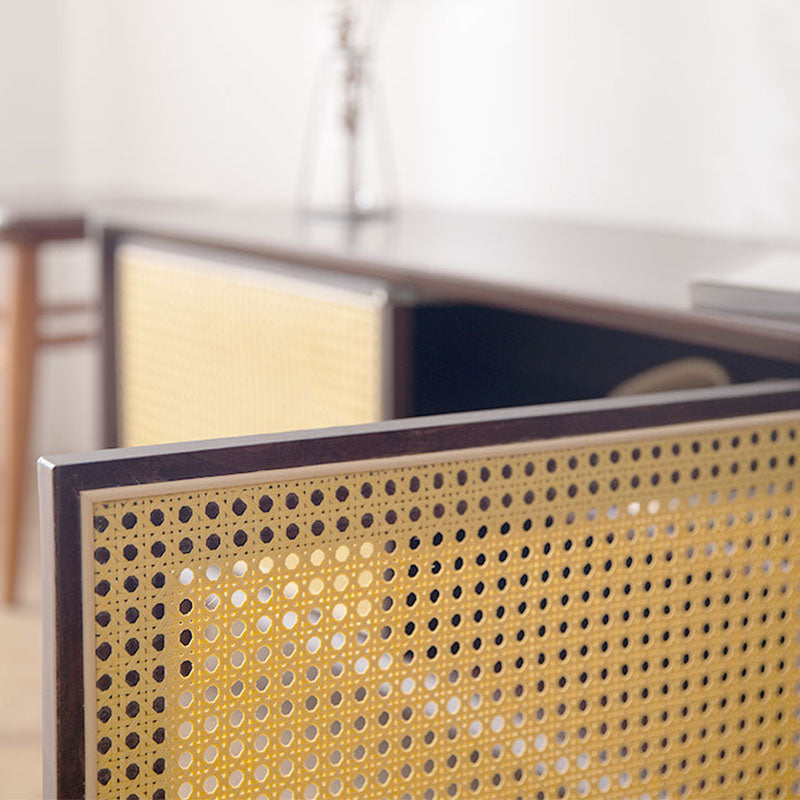 Tawny Rattan TV Stand front view as a modern tv stand