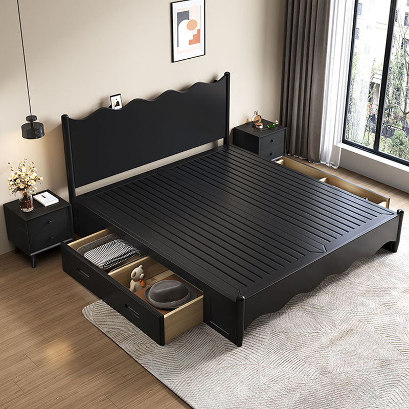 Agatha Queen Size / King Size / Super King Size Storage Bed, Black-Rit Concept-Queen Size-With Storage(Side Drawers)-Rit Concept