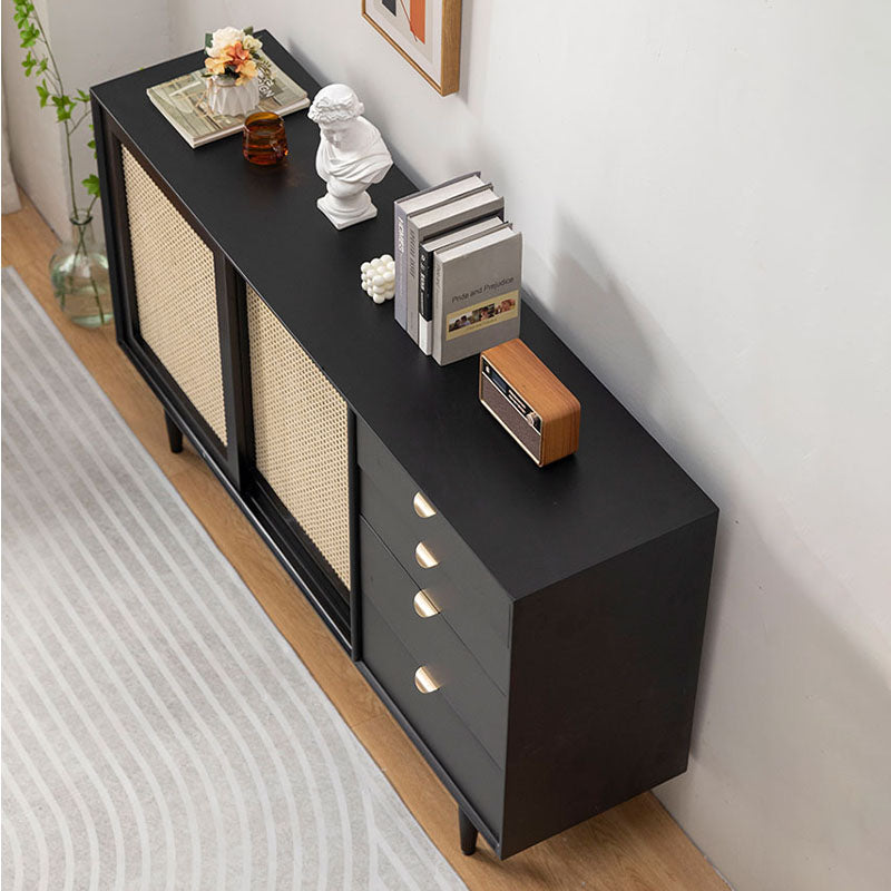 Allson Rattan Sideboard with 4 Drawers, Pine Wood detail view for 4 modern sideboard cabinet