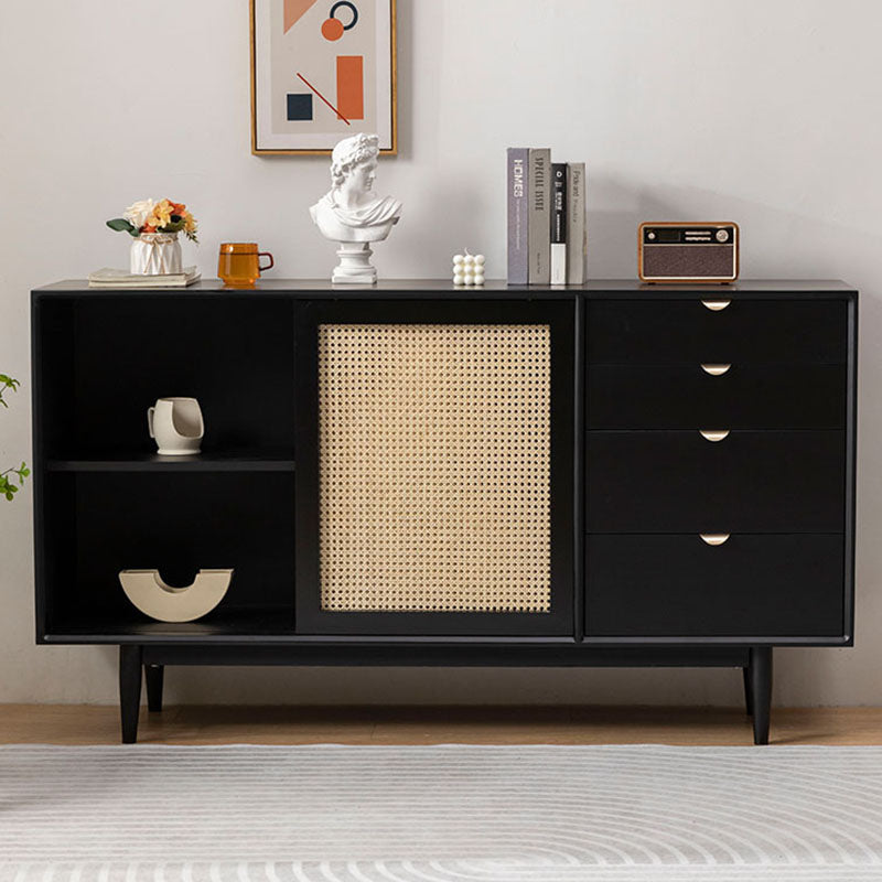 Allson Rattan Sideboard with 4 Drawers, Pine Wood in a modern UK home