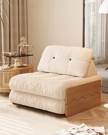 Rachman Sleeper Armchair, Single Seater Bed, Cream