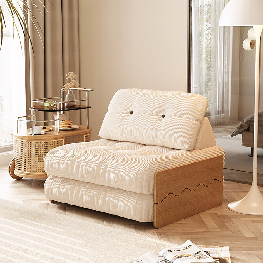 Rachman Sleeper Armchair, Single Seater Bed, Cream - accent chair UK