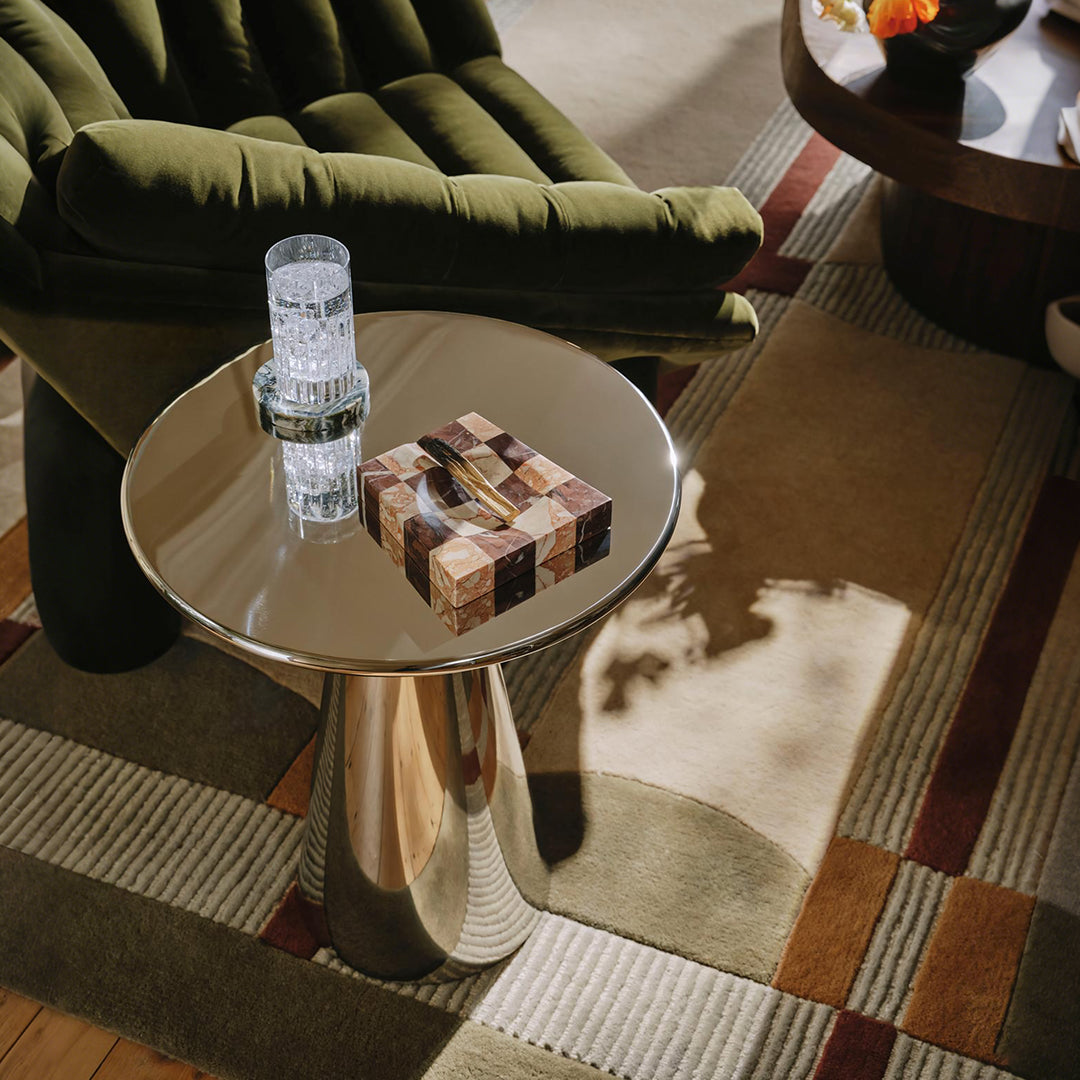 Ghosh Side Table, Stainless Steel