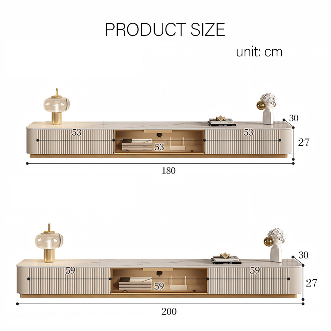Anastasia TV Stand, Sintered Stone, 200CM, Slight Damaged, Display