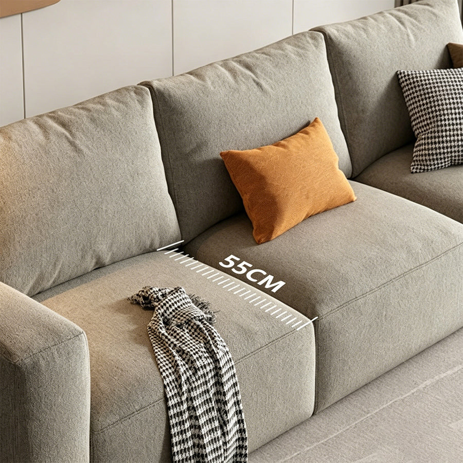Horatio Two Seater Sofa, Linen upholstery and cushion detail
