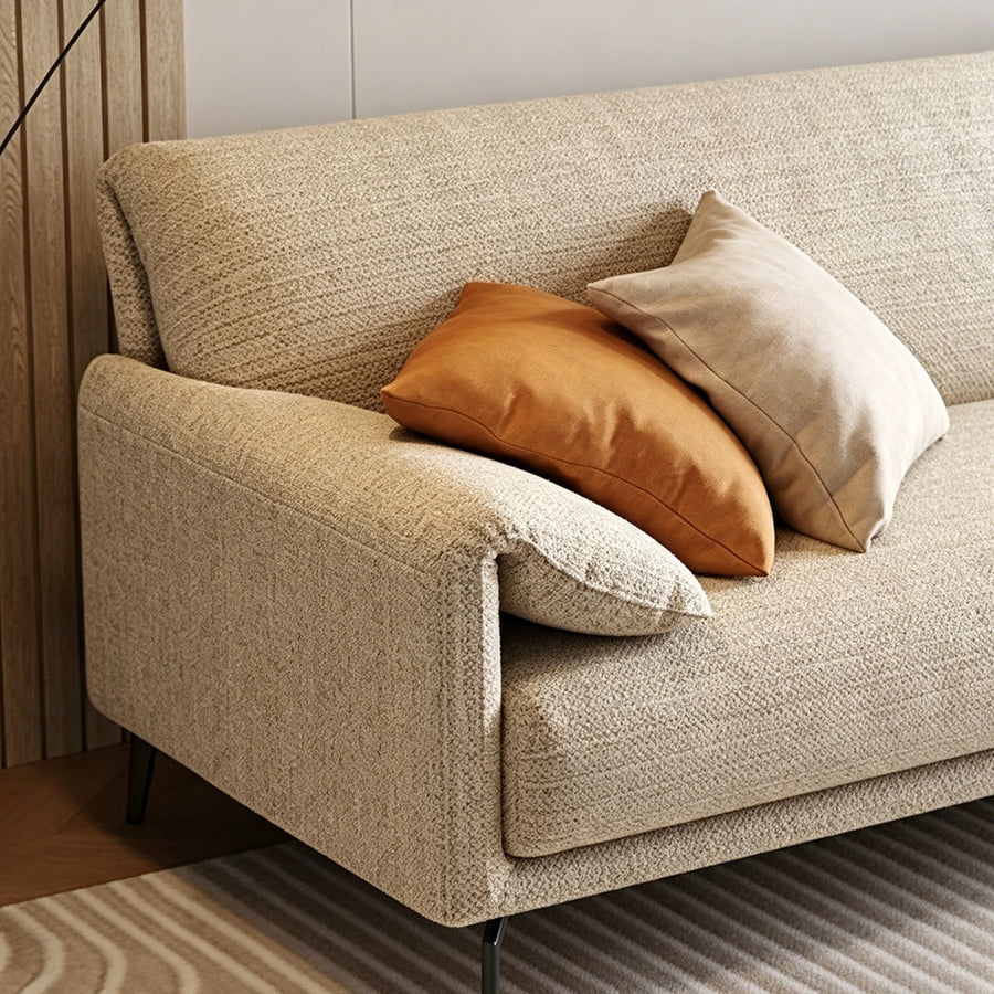 Oakley S11 Two Seater Sofa, Linen upholstery and cushion detail