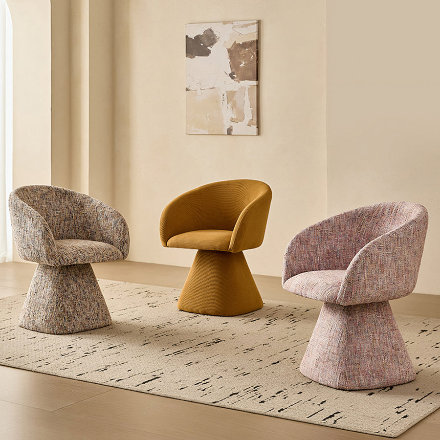 Artisan Swivel Accent Chair, Dining Chair, Linen or Boucle