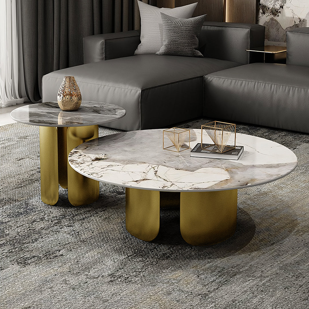 Aurora Gold Nesting Coffee Table Set, Sintered Stone-Rit Concept-Rit Concept