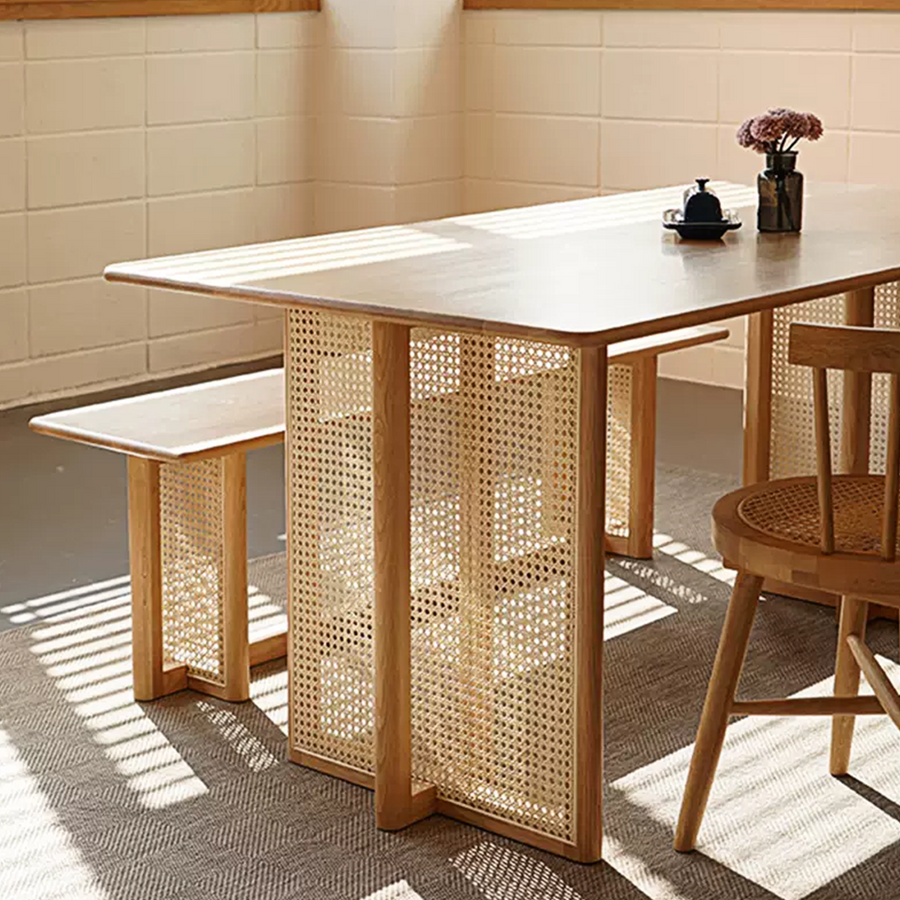 Leocadia Solid Wood Dining Table room setting for everyday dining