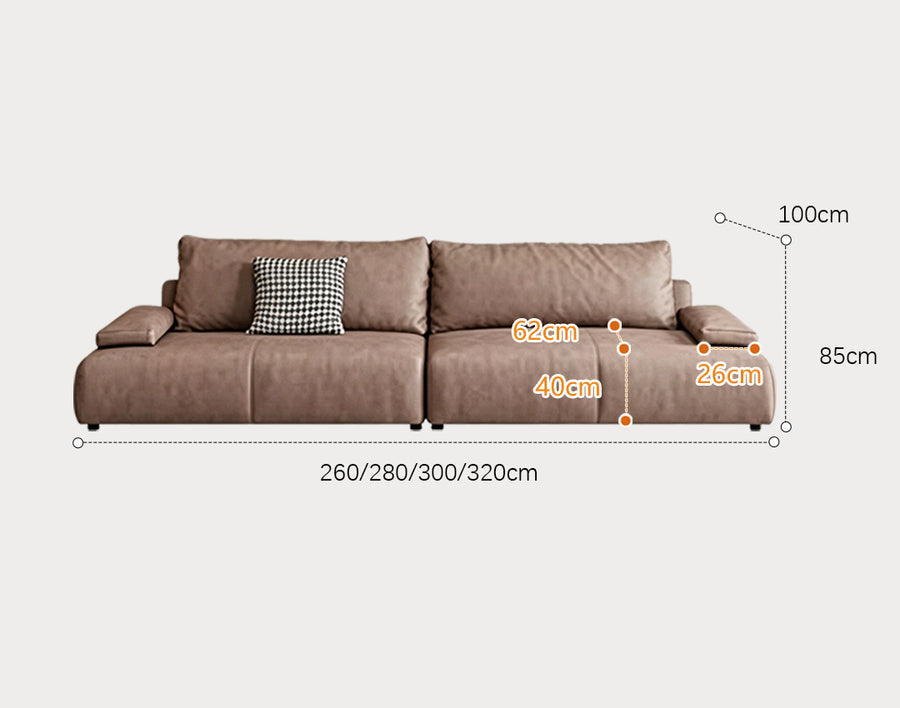 Theodore Tofu Single Seater, Two Seater, Three Seater, Four Seater Sofa, Off White side view and sofa proportion