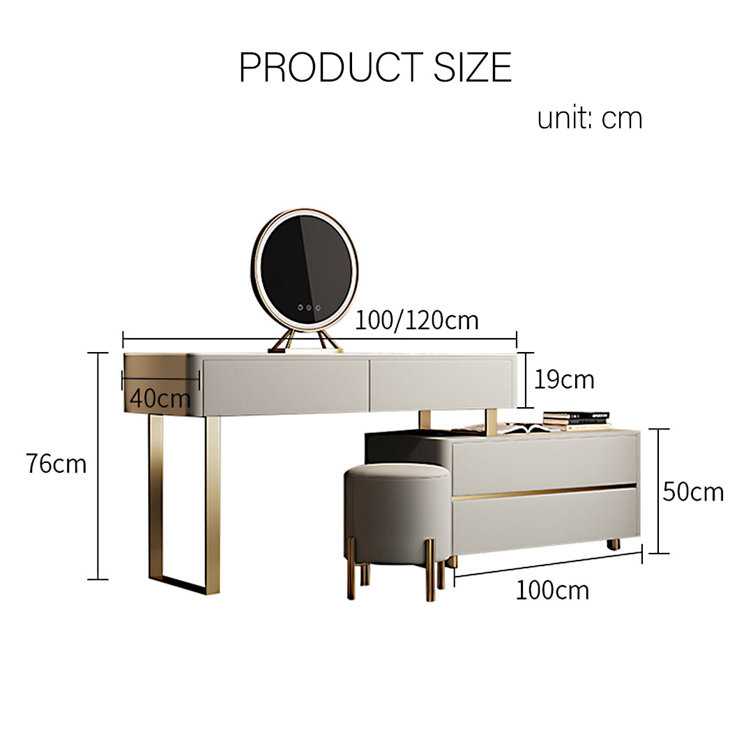 Hastings Corner Dressing Table With Sideboard & Mirror