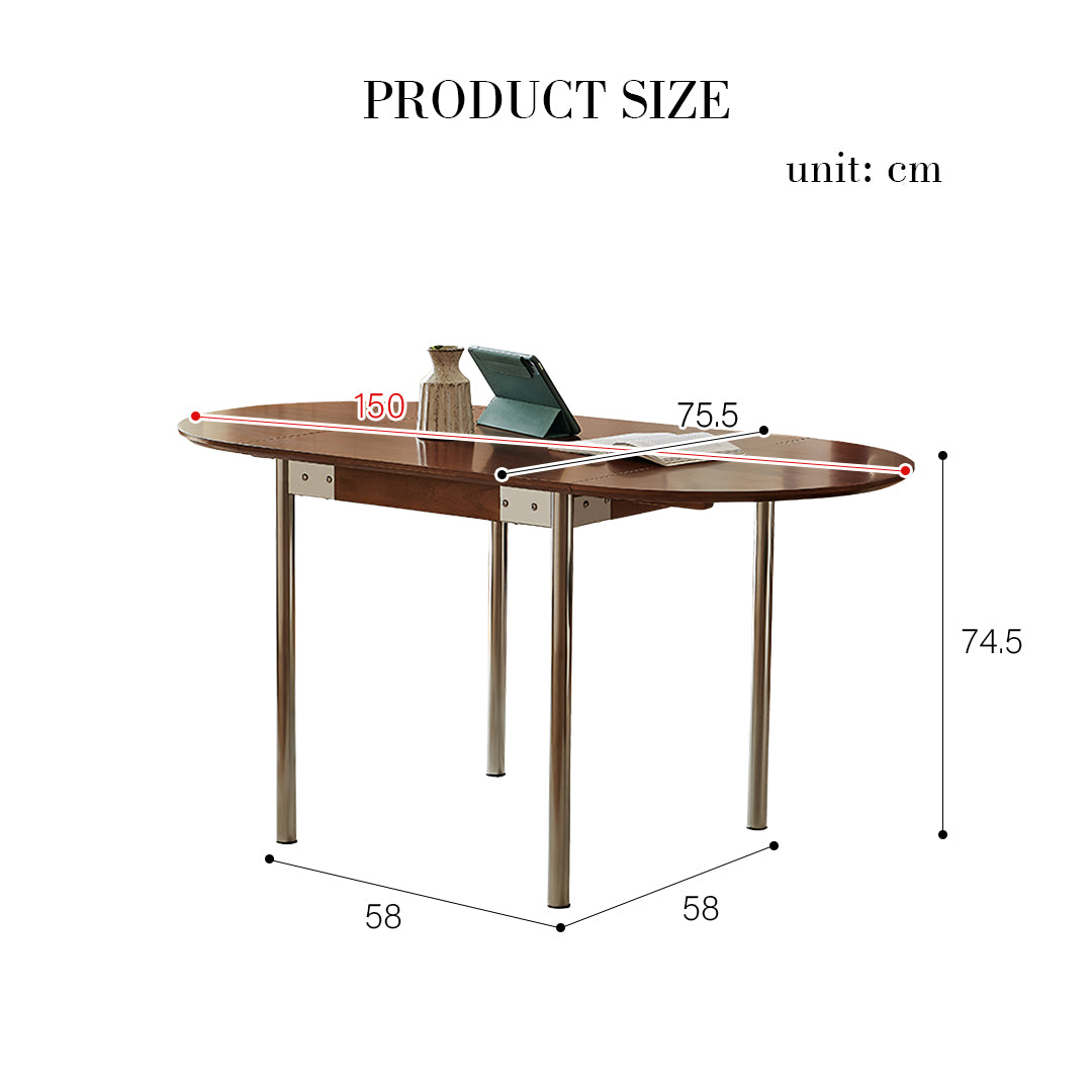 Tsvetkov Foldable Dining Chair, Oval, Solid Wood