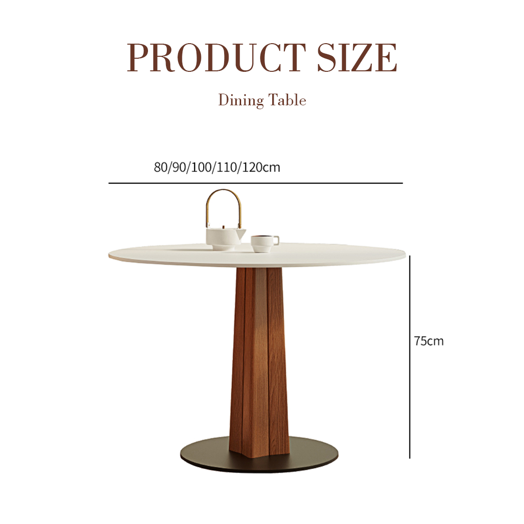 Percival White Round Dining Table-Rit Concept-Rit Concept