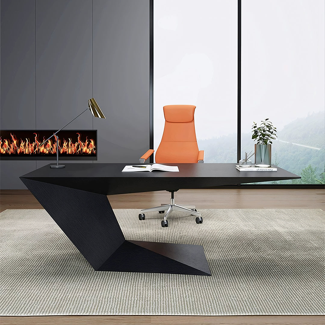 Tariq Modern Office Desk For Home, Black Wood-Rit Concept-Rit Concept