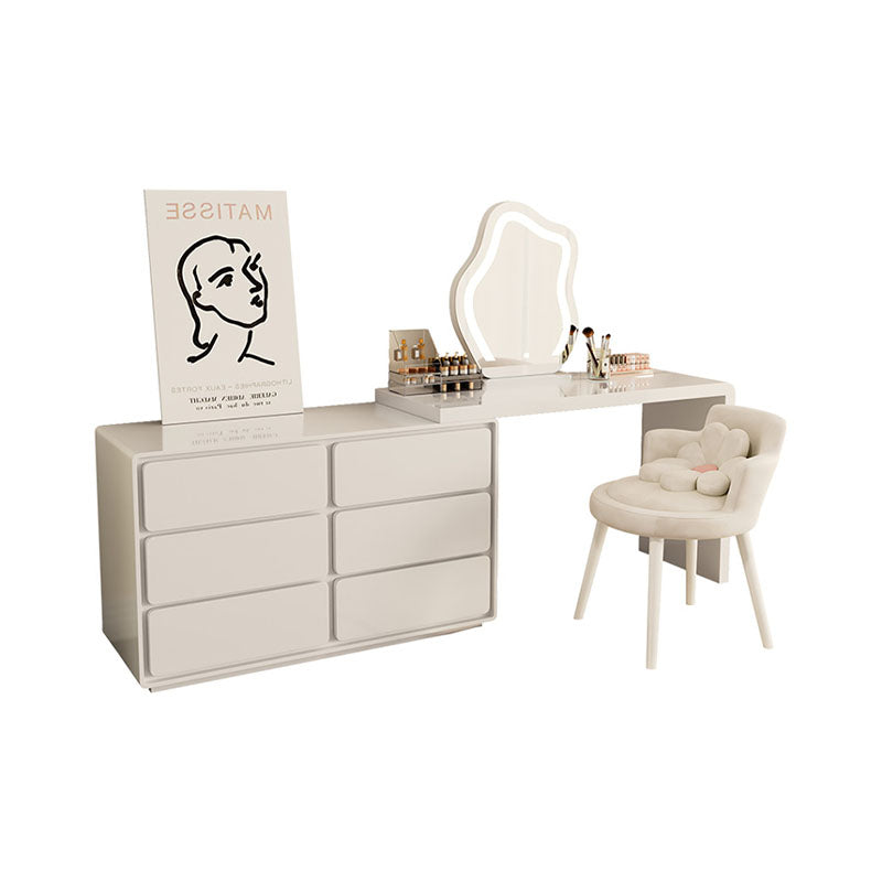 Aubrey Dressing Table Set With Side Drawer, Cream-Rit Concept-Rit Concept