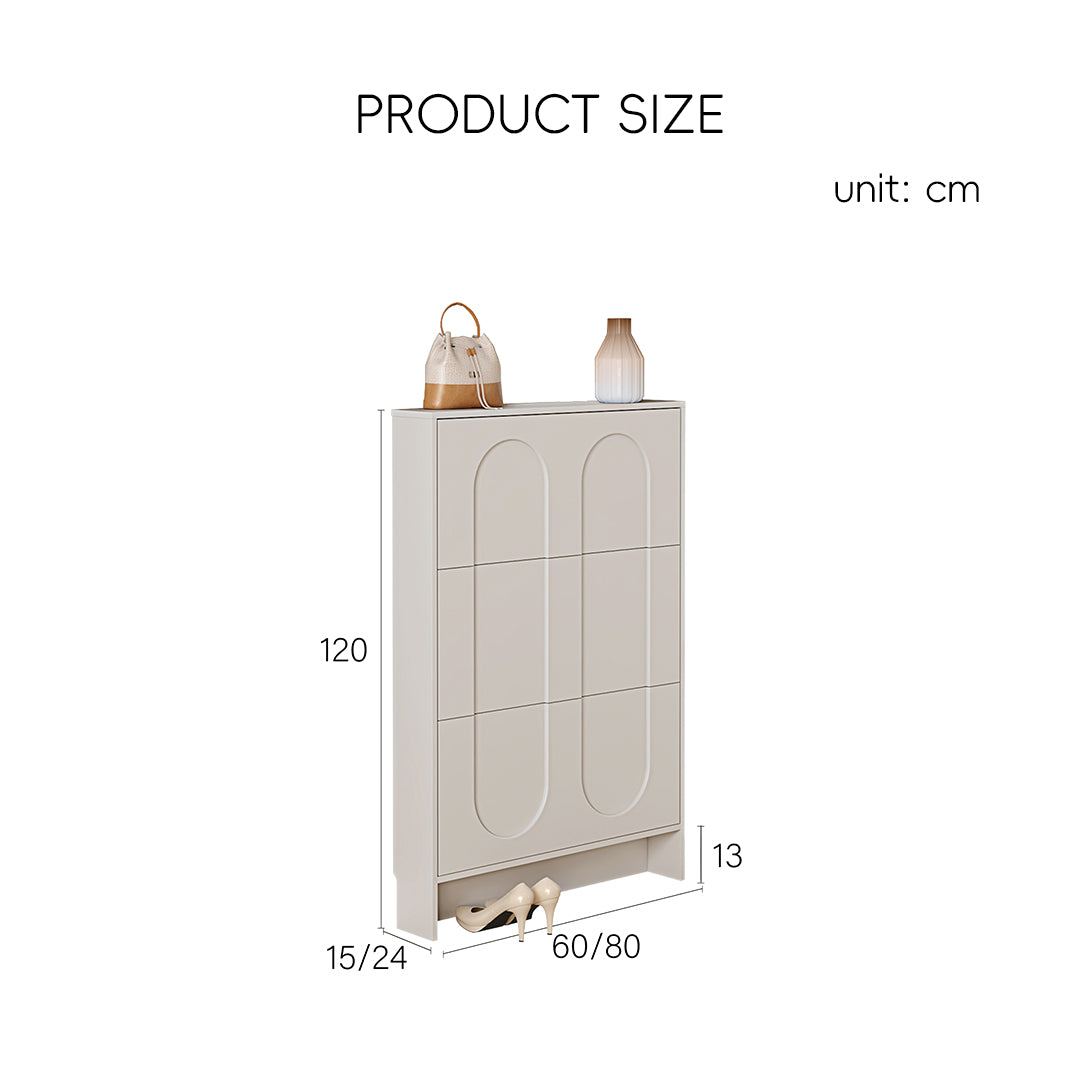 Emilio Slimline Shoe Storage For Hallway, Cream-Rit Concept-Rit Concept